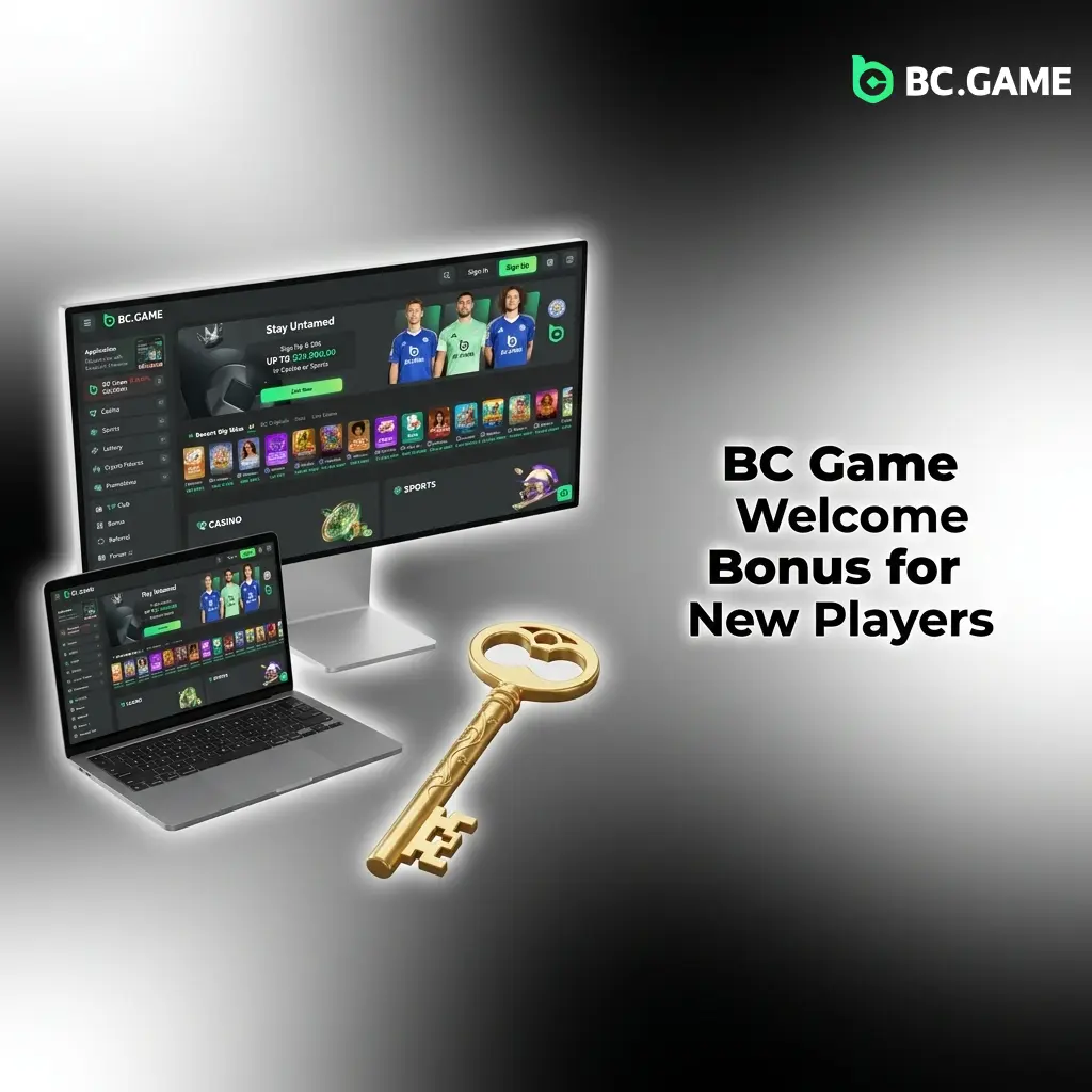 BC Game welcome bonus table showing 180% standard and 300% fast registration crypto deposit bonuses for new players