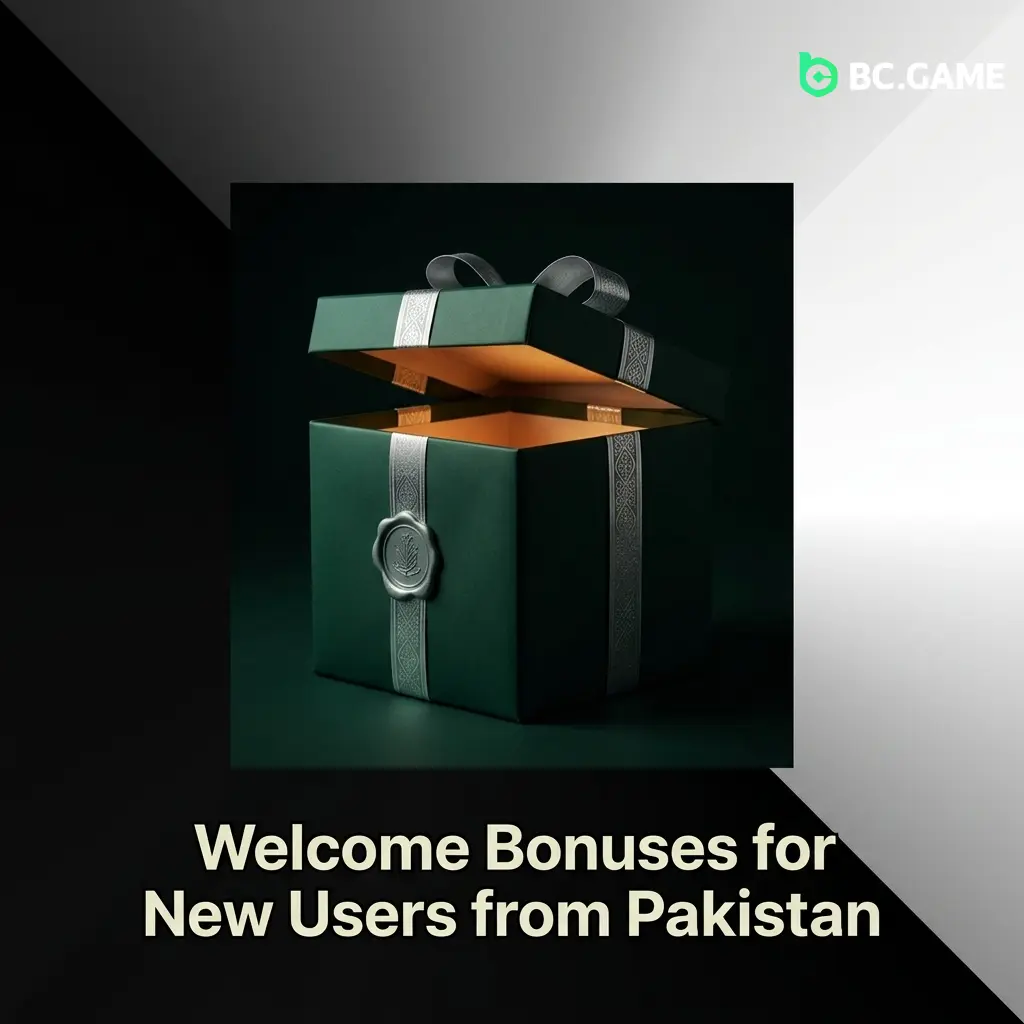 BC Game Pakistan welcome bonus showing 300% deposit within 7 minutes or 180% standard first deposit offer